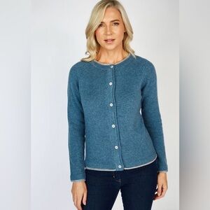 Blue Women's wool Cardigan handmade